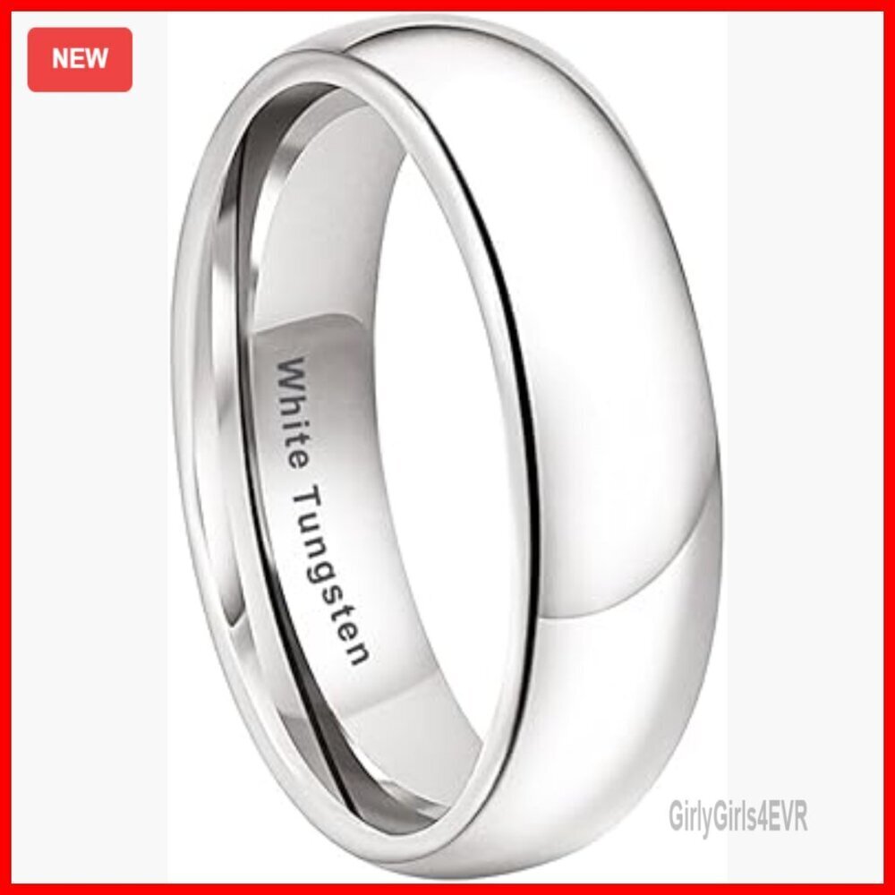 Tungsten Wedding Band Comfort Fit Engagement Ring Men Women 8mm